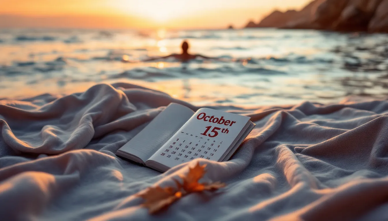 Nageur solitaire se profilant au bord de la mer sous un couchant andalou.